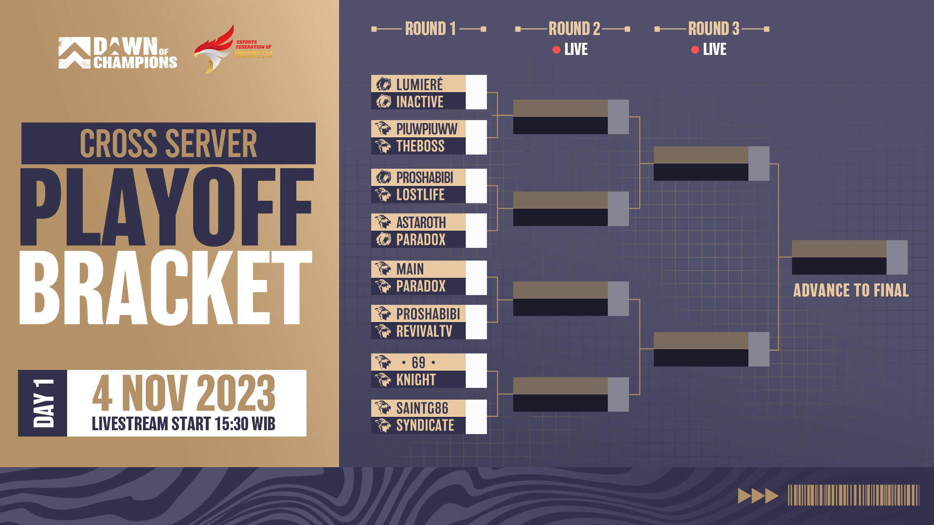 Live bracket